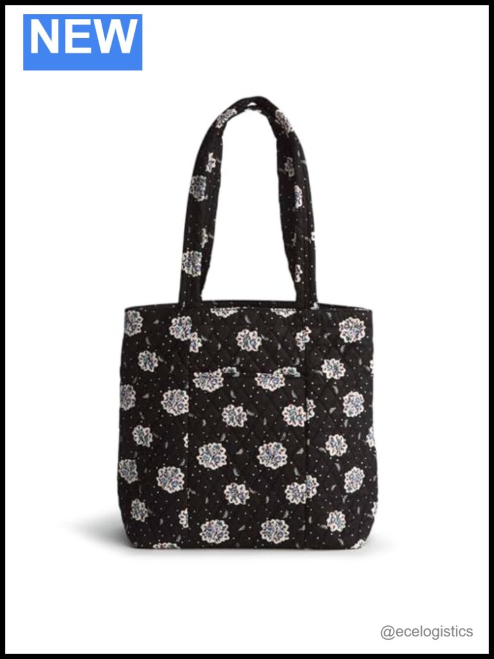 Quilted Cotton Tote Bag with Pockets - Women's Premium Handbag